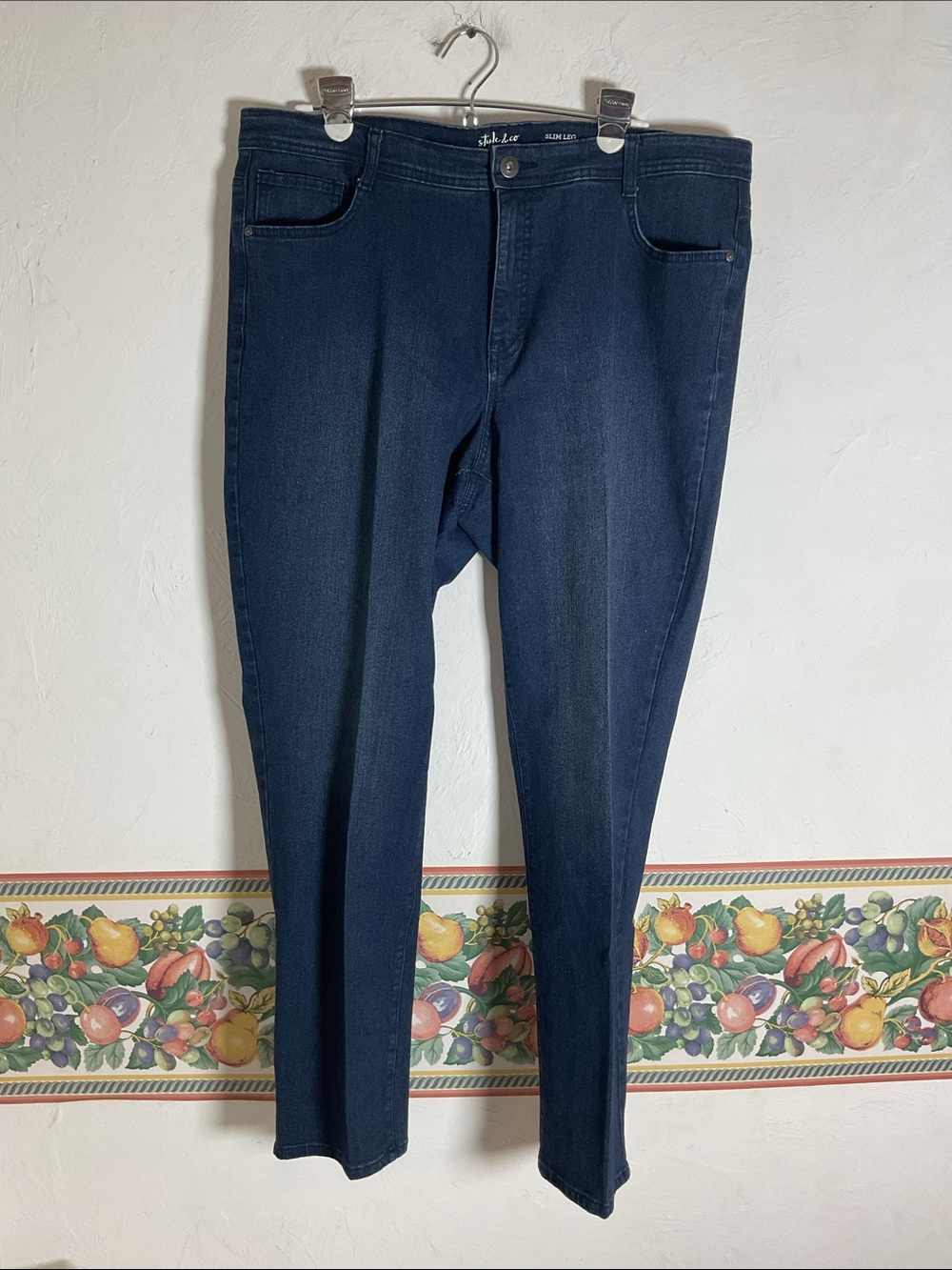 Style & Co Slim Leg Jeans Size 16W Dark Wash Denim